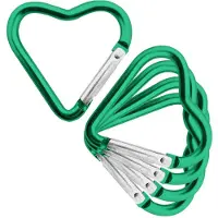 Combicraft Aluminium karabijnhaak hart 44x43x4,5mm groen - per 5 stuks