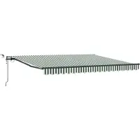 vidaXL Uitschuifbare luifel Groen en Wit 400 × 300 cm Polyester