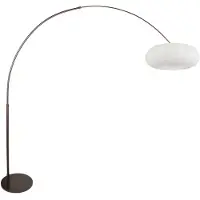 Steinhauer Booglamp Luma Nola 4755CA cacao met witte zijden kap