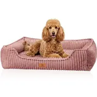 Knuffelwuff orthopedisch hondenbed Sedona van knuffelzachte ribcord XL Roze