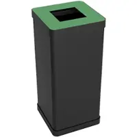 Alba reststoffenbox voor restafval, zwart/groen, 50 liter