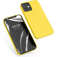 Kwmobile telefoonhoesje geschikt voor Apple iPhone 12 / iPhone 12 Pro - Hoesje met siliconen coating - Smartphone case in stralend geel