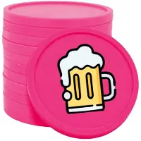 Combicraft Biermunten / Consumptiemunten neon roze - Ø29mm enkelzijdig bedrukt - 100 stuks