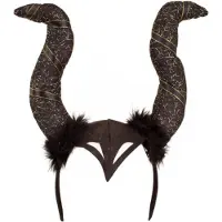 Partyxplosion Diadeem Maleficient horens (zwart en goud)