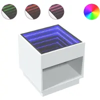 vidaXL Salontafel met Infinity-LED verlichting, wit, 50x50x50 cm