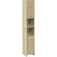 vidaXL Badkamerkast 30x30x183,5 cm spaanplaat sonoma eikenkleurig