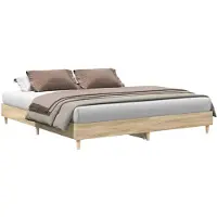 vidaXL Bedframe zonder matras hout sonoma eikenkleurig 160x200 cm