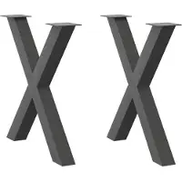 vidaXL Eettafelpoten 2 st X-vormig 70x(72-73) cm staal antraciet