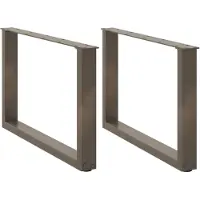 vidaXL Salontafelpoten 2 st U-vormig 60x(42-43) cm staal naturel