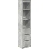 vidaXL Hoge kast, betonkleur, 37,5 x 35 x 180 cm, houtvezelplaat