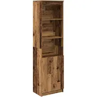 vidaXL Hoge kast 50x35x180 cm bewerkt hout oud houtkleurig