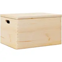 vidaXL Houten kist met deksel&handvatten 40x30x23cm massief grenenhout