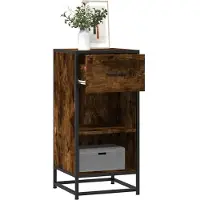 vidaXL Dressoir 35,5x35x76 cm bewerkt hout en metaal gerookt eiken