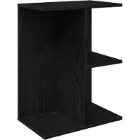 vidaXL Nachtkastje 46,5x29x61 cm bewerkt hout zwart eikenkleurig