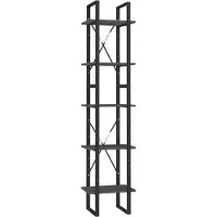 vidaXL Boekenkast met 5 schappen 40x30x175 cm massief grenenhout grijs