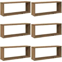 vidaXL Wandschappen kubus 6 st 60x15x23 cm hout artisanaal eiken