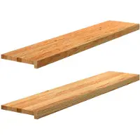vidaXL Traptreden 2 st 120x30x2 cm massief eikenhout lichtbruin