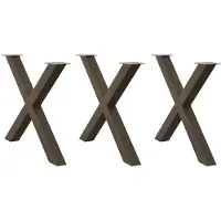 vidaXL Eettafelpoten 3 st X-vormig 90x(72-73) cm staal naturel