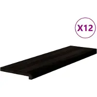 vidaXL Traptreden 12 st 90x25x2 cm massief eikenhout bruin-zwart