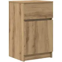 vidaXL Nachtkastje 39x35x65 cm bewerkt hout artisanaal eikenkleur