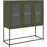 vidaXL Dressoir, olijgroen, 100,5 x 39 x 107 cm, koudgewalst staal