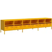 vidaXL Tv-meubel 202x39x43,5 cm koudgewalst staal mosterdgeel