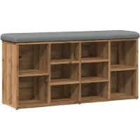 vidaXL Schoenenbank 102x32x50 cm bewerkt hout artisanaal eikenkleur