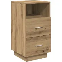 vidaXL Nachtkastje met 2 lades 36x36x68 cm artisanaal eikenkleurig