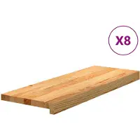 vidaXL Traptreden 8 st 70x30x2 cm massief eikenhout lichtbruin