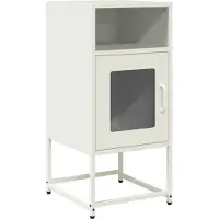 vidaXL Nachtkastje 36x39x78 cm koudgewalst staal wit