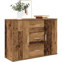vidaXL Dressoir 90x29,5x65 cm bewerkt hout oud houtkleurig
