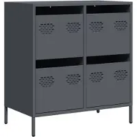 vidaXL Dressoir 68x39x73,5 cm koudgewalst staal antracietkleurig