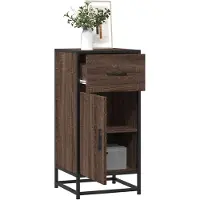 vidaXL Dressoir 35,5x35x76 cm bewerkt hout en metaal bruin eikenkleur