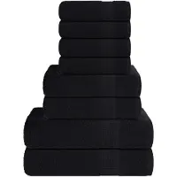 vidaXL 8-delige Handdoekenset FROGN 360 g/m² zwart