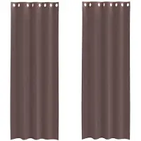 vidaXL Gordijnen voile met doorvoertules 2 st 140x300 cm bruin