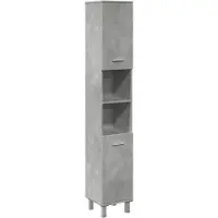 vidaXL Badkamerkast 30x30x179 cm spaanplaat betongrijs