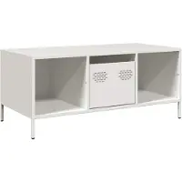 vidaXL Salontafel, wit, 101,5 x 50 x 43,5 cm, koudgewalst staal