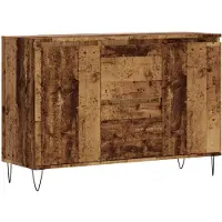 vidaXL Dressoir 101,5x35x70 cm bewerkt hout oud houtkleurig