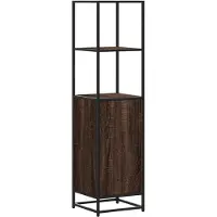 vidaXL Hoge kast 35,5x35x139 cm bewerkt hout en metaal bruin eiken