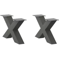 vidaXL Salontafelpoten 2 st X-vormig 50x(30-31) cm staal antraciet