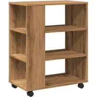 vidaXL Rolkast 60x35x75 cm bewerkt hout artisanaal eikenkleurig