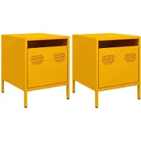 vidaXL Nachtkastjes 2 st 35x39x43,5 cm staal mosterdgeel