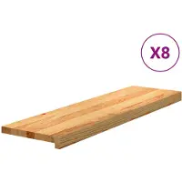 vidaXL Traptreden 8 st 90x25x2 cm massief eikenhout lichtbruin
