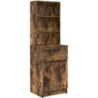 vidaXL Nachtkastje 39x35x125 cm bewerkt hout gerookt eikenkleurig
