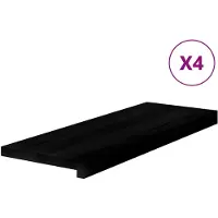 vidaXL Traptreden 4 st 70x25x2 cm massief eikenhout bruin-zwart