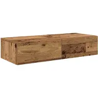 vidaXL Wandschap met lades 80x33x17 cm bewerkt hout oud houtkleurig