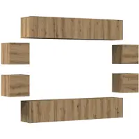 vidaXL Tv-meubelset Artisanaal eiken Bewerkt hout