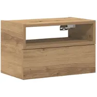 vidaXL Nachtkastje wandgemonteerd 45x26x28,5 cm artisanaal eikenkleur