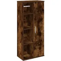 vidaXL Badkamerkast met rolhouder 39x22x90 cm gerookt eikenkleurig