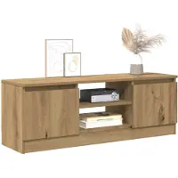 vidaXL Tv-meubel 102x30x36 cm bewerkt hout artisanaal eikenkleur